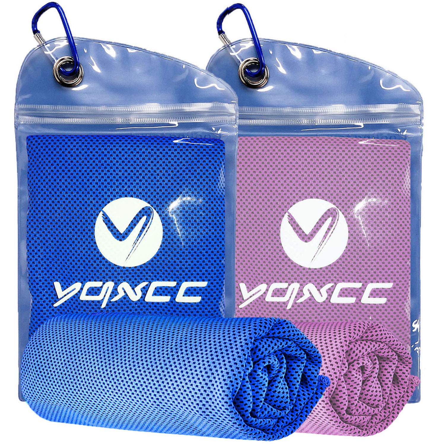 YQXCC 2 Pack Cooling Towels | 120x30 cm | Cold Cool for Neck | Microfibre Soft Breathable Chilly | for Sports Yoga, Golf, Gym, Camping, Running, Workout & More Activities