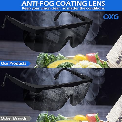 6 Pack Safety Goggles - ANSI Z87.1 Anti-Fog Protective Eyewear For Work & DIY