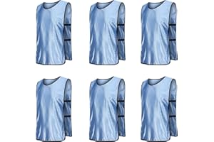 RE-HUO 6 Pack Scrimmage Vests/Sport Pinnies/Soccer Bibs for Kid and Adult