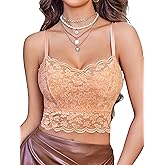 Avidlove Bralettes for Women Lace Camisole V Neck Double-Layered Adjustable Strap Tank Cami Crop Top