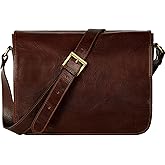 Time Resistance Leather Messenger Bag for Men, Handmade Crossbody Bag, Shoulder Bag Made in Italy