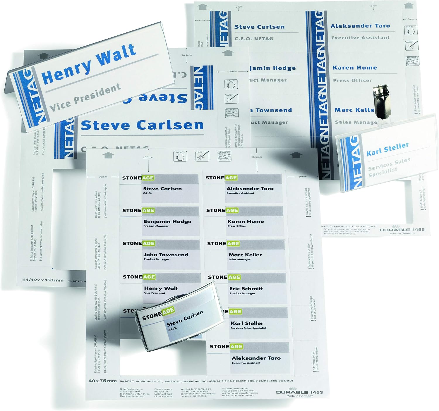 Durable 142502 Badgemaker, PrinTable Name Badge Insert Sheets, 34 x 74 mm - 280 Inserts, White - Image 4