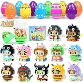 DBPBToU 12 Pack Easter Basket Stuffers for Kids (Insects) | Easter Egg Fillers with Building Block, Prefilled Easter Eggs with Toys 6+