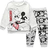 Disney Mickey Mouse Boys Sweatshirt and Pants Set for Toddler and Little Kids