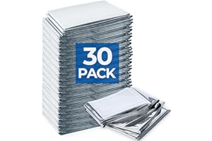 K KINGSTAR Emergency Blankets (30 Packs, 84" L x 52" W) Mylar Thermal Blankets for Survival and Protection,Space Blanket Survival Kits Camping Blanket, Ideal for Outdoors, Hiking, Survival, Marathons