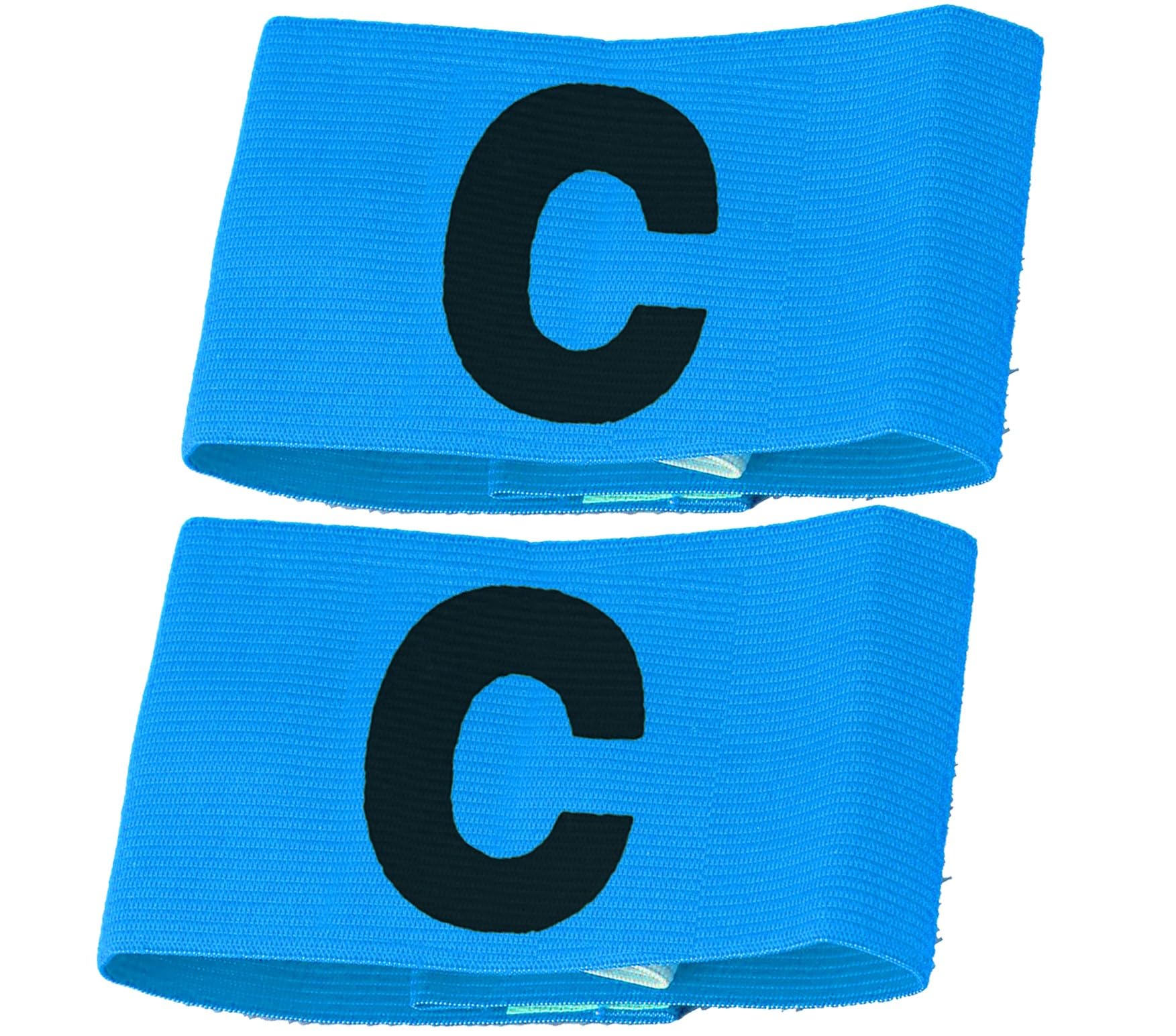 TROTH Captain's Armbands - Adult & Youths Elastic Sports Arm Band - Adjustable Captain Armbands for Football, Soccer, Hockey, Rugby etc. (Blue, Adult (2 Pack))