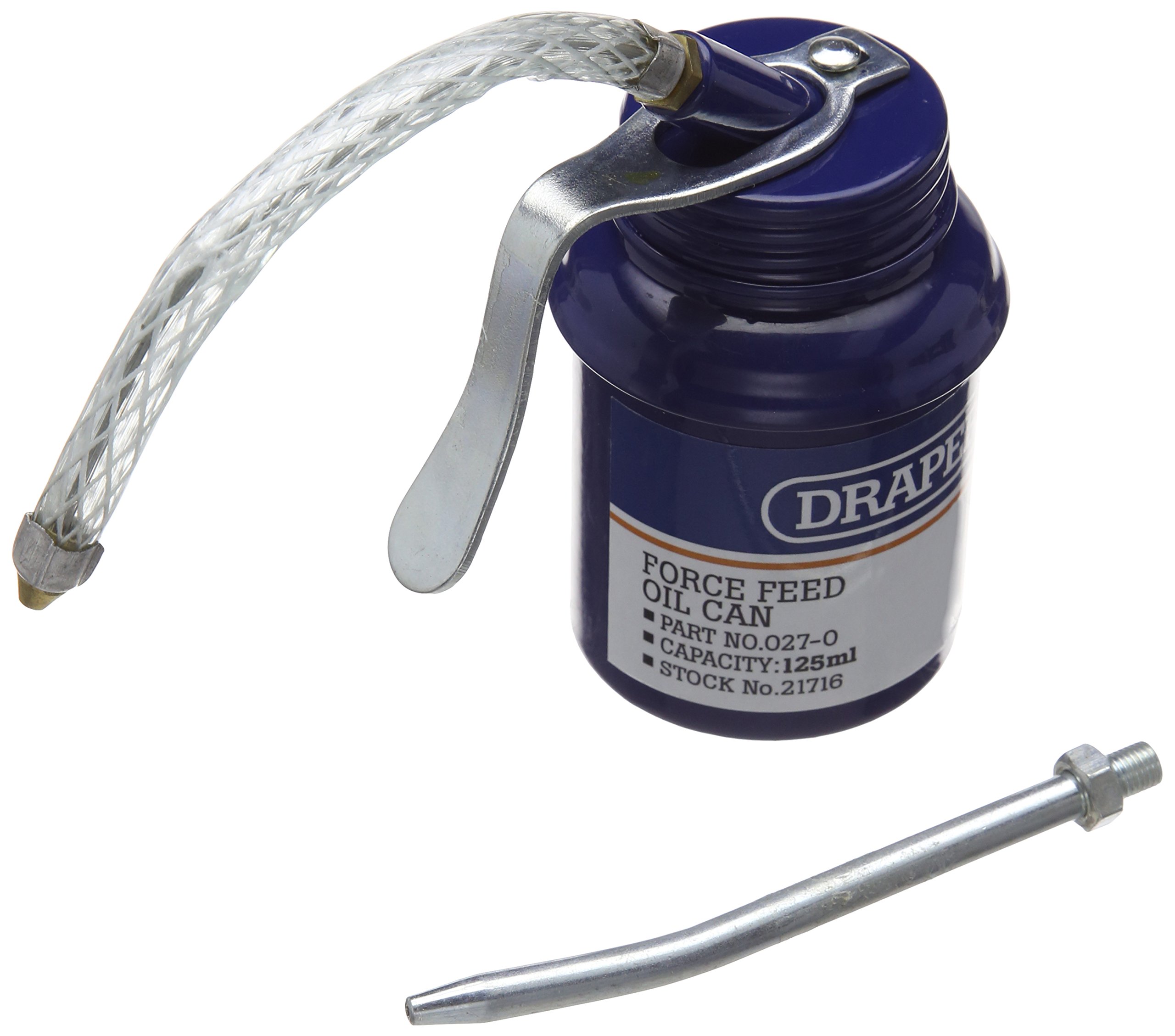 Draper 21716 Force Feed Oil Can, 125ml, blue