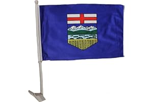 Alberta - Canada Provincial Heavy Duty Car Flag 12" x 18" Inch with Stick New
