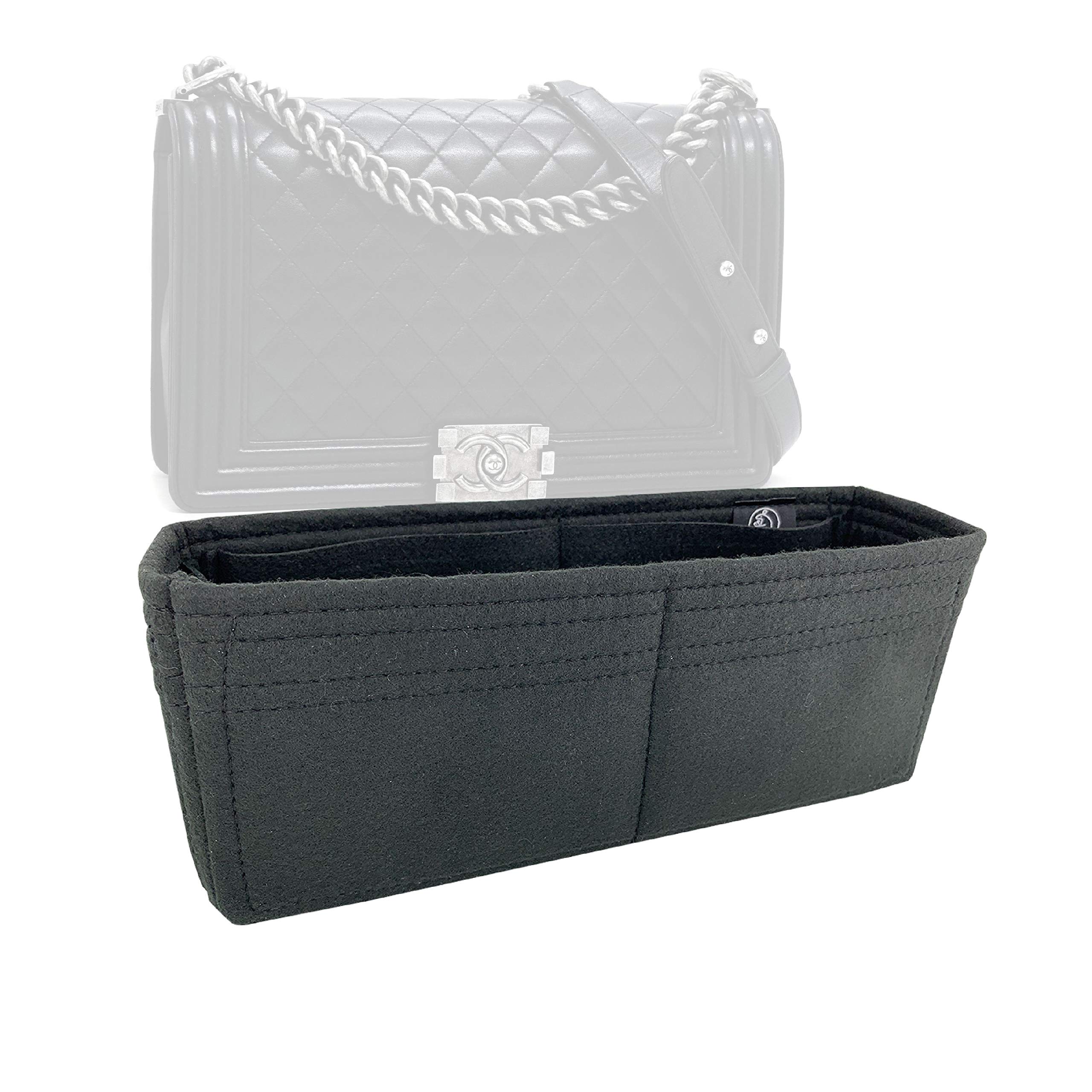 Photo 1 of Zoomoni Bag Organizer for Chanel New Medium Boy Bag (Bag Length: 28cm/11?) - Premium Felt Purse Handbag Insert Liner Shaper (Handmade) Soft Structure Support