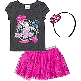Marvel Spider-Man Spider-Gwen Girls Graphic T-Shirt Tulle Skirt and Headband 3 Piece Outfit Set Toddler to Big Kid