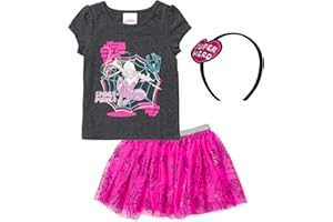 Marvel Spider-Man Spider-Gwen Girls Graphic T-Shirt Tulle Skirt and Headband 3 Piece Outfit Set Toddler to Big Kid