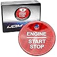 iJDMTOY Gloss Red Real Carbon Fiber Keyless Engine Start/Stop Push Start Button Cover w/Indicator Light Opening, Compatible with Ford F-150 Raptor Explorer Fusion Expedition Edge Taurus, etc