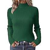 Zeagoo Women's Turtleneck Sweaters 2026 Fall Fitted Long Sleeve Pullover Sweater Ribbed Knit Basic Tops