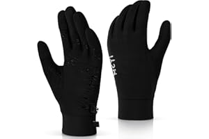 MCTi Lightweight Gloves Liners for Men Women, Touch Screen Gloves with Conductive Microfiber, Palm Silicone, for Running Driving Hiking