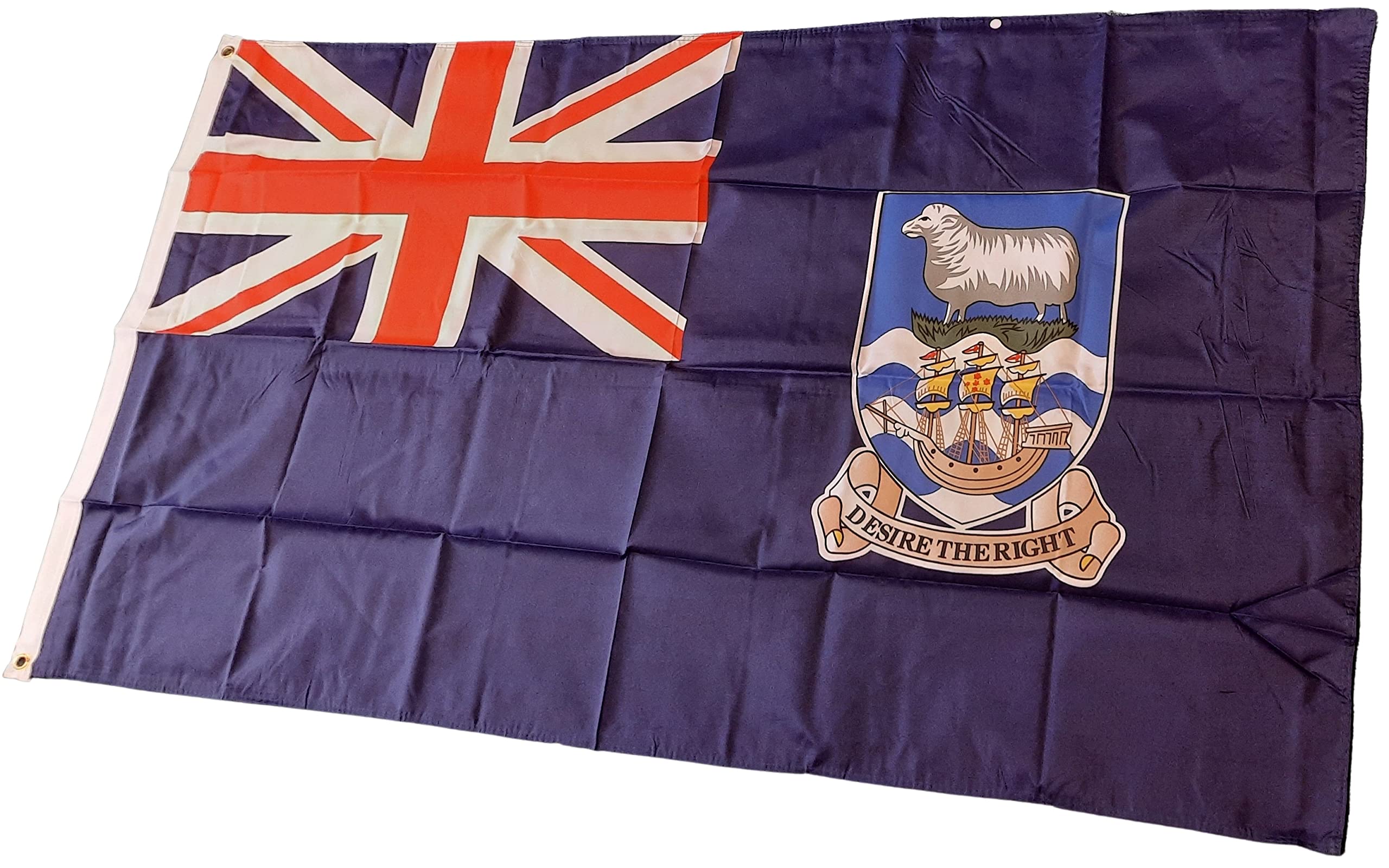 NWFlags Falkland Islands Flag 5ft x 3ft 75d Premium Polyester Suitable For Flagpoles | Strong Polyester 5x3 foot material Falklands flag with Eyelets