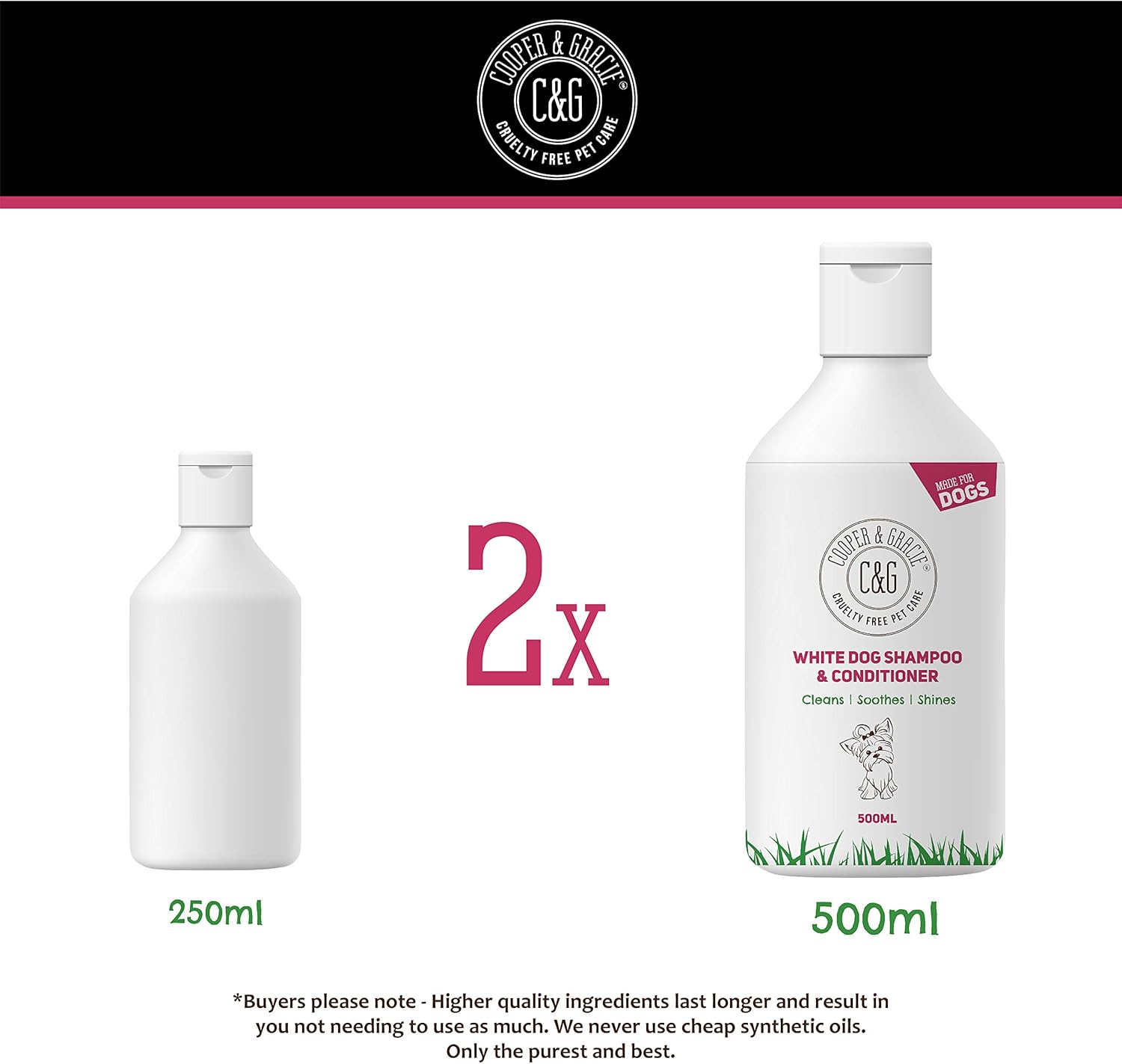 White Dog Shampoo Conditioner 500ml with Herbal Violet for Urine Stain Removal and Itchy Sensitive Skin - Medicated Puppy Safe - Image 5