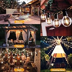 LED Outdoor String Lights 100FT Patio Light with 52