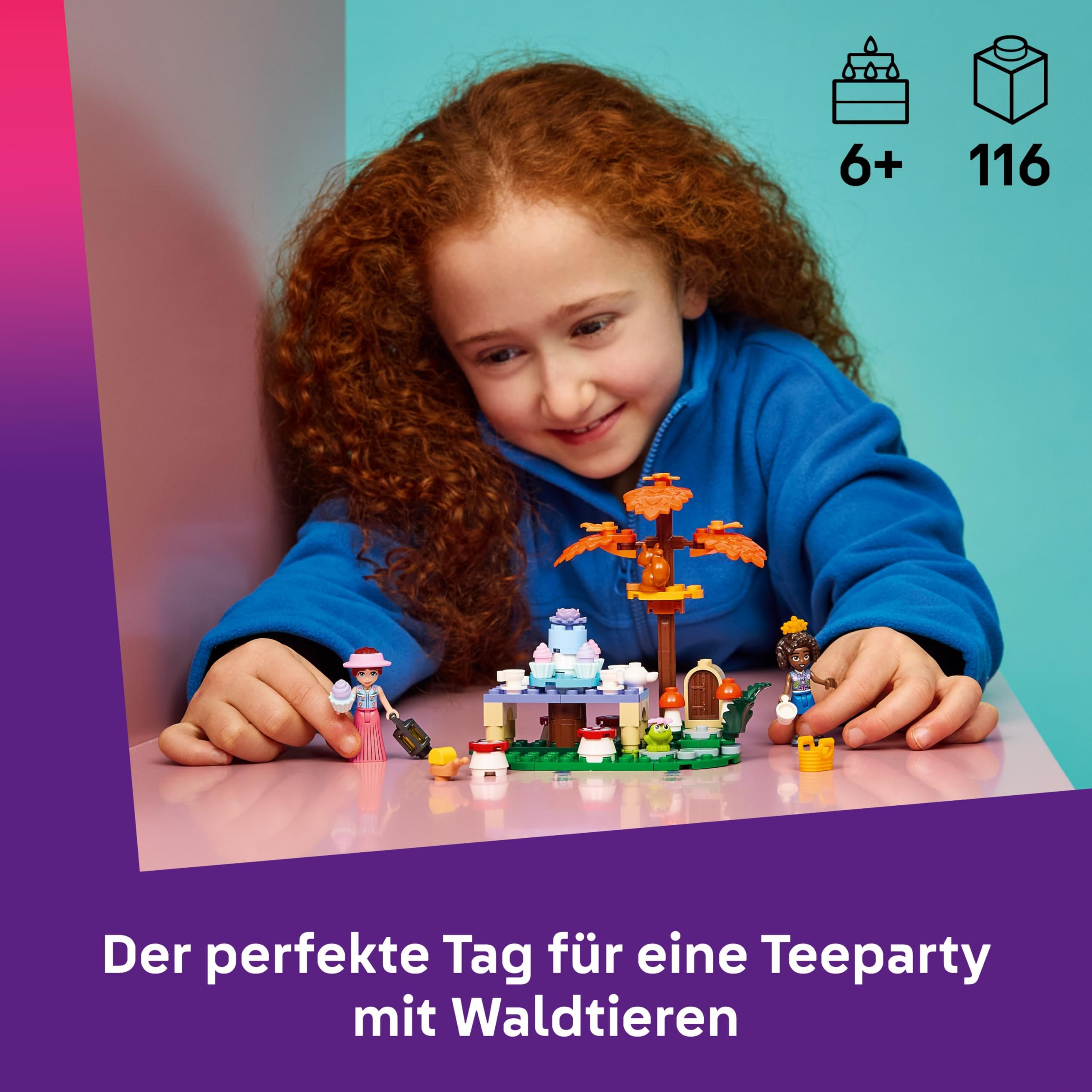 LEGO Friends Teeparty im Wald - Spielset mit 2 Minifiguren, 2 Tierfiguren & Spielzeug Lebensmittel Zubehör - Kinderzimmer Deko - Geschenkidee für Mädchen ab 6 Jahren - 42690 3