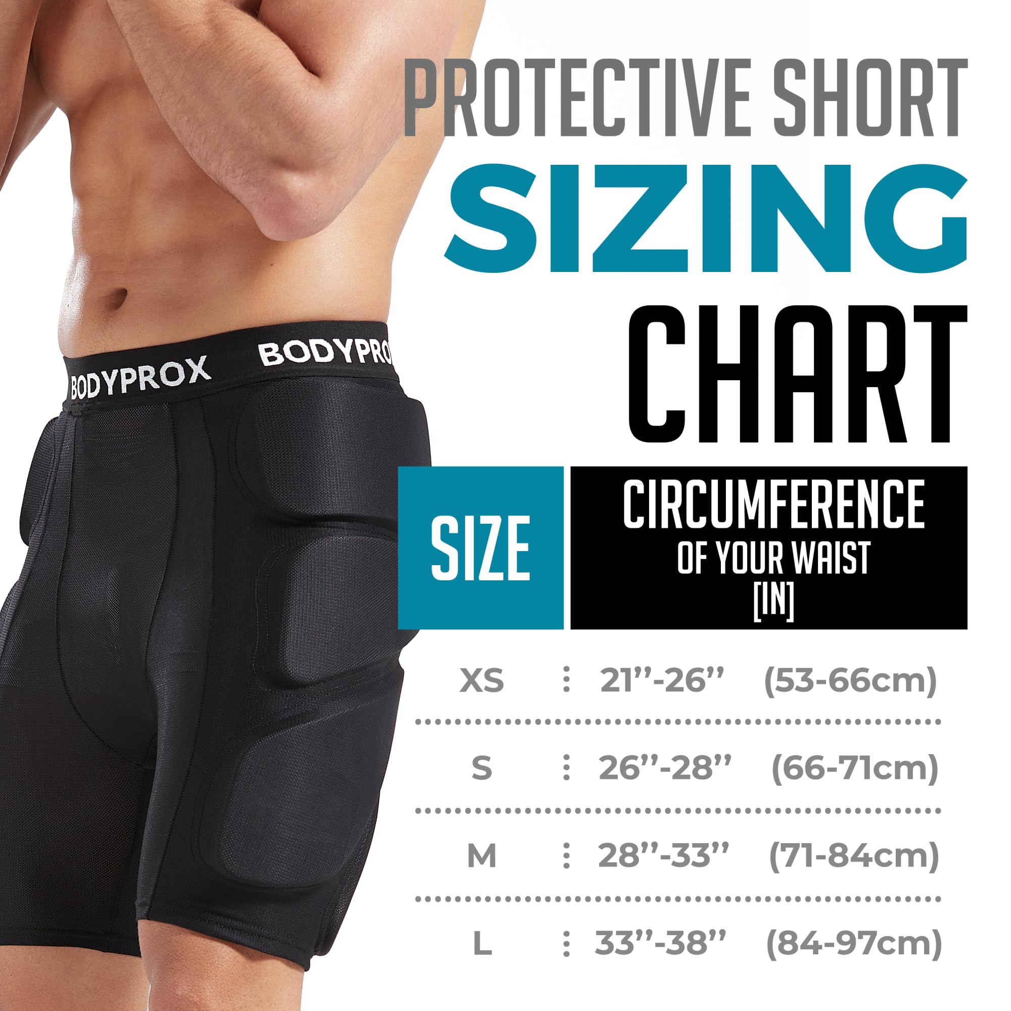 Bodyprox Protective Padded Shorts for Snowboard,Skate and Ski,3D Protection for Hip,Butt and Tailbone