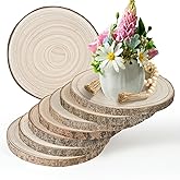 8-Pack Wood Slices 7-8 Inch Wood Centerpieces for Tables|Wooden Rounds with Premium Sanded & Bark-On Slices | Round Wooden Discs for Crafts,DIY, Wedding Decor
