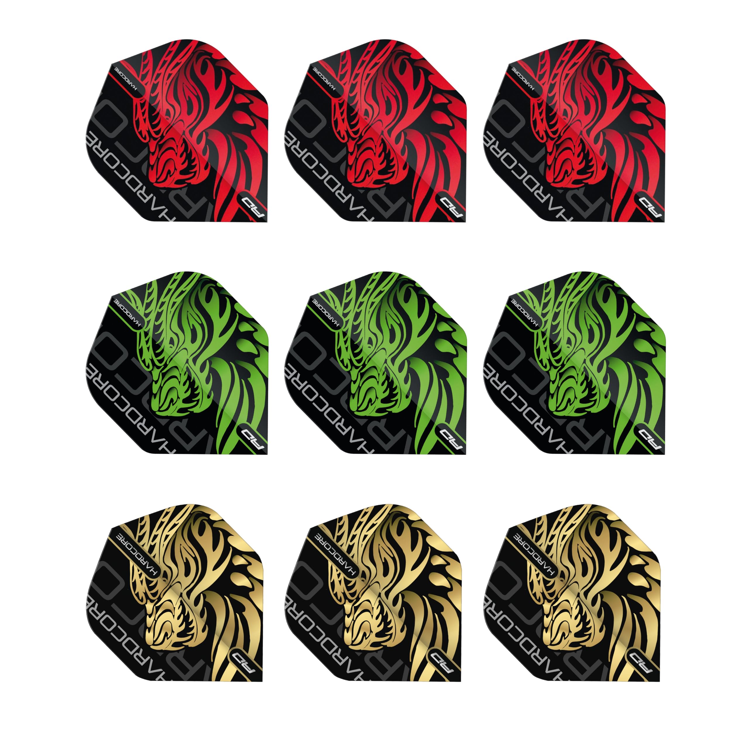 RED DRAGON Jonny Clayton Hardcore Dart Flight Pack 3 sets per pack (9 dart flights in total)