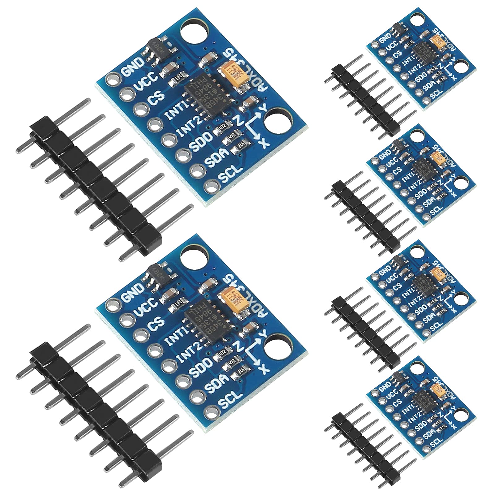 AOICRIE 6PCS GY-291 ADXL345 3-Axis Digital Acceleration of Gravity Tilt Module with IIC SPI Transmission for Arduino (6PCS)