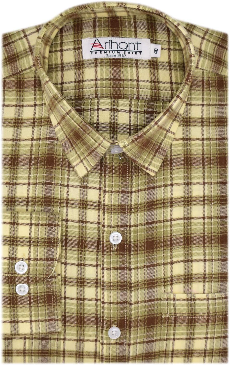 Arihant Men's Checkered Cottswool Winter Wear Woolen Full Sleeves Regular Fit Formal Shirt