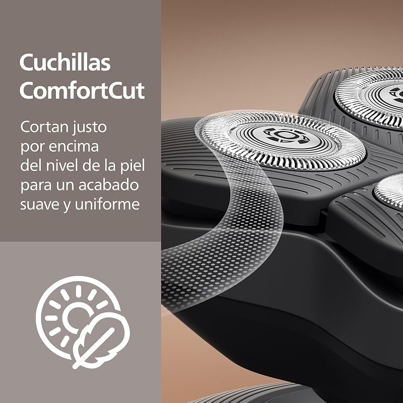 Afeitadora Cabeza Serie 7000 Pro – Afeitadora Cabeza para Hombres y Mujeres, Cabezal flexible 360°, Cuchillas ComfortCut para un Afeitado Apurado y Suave, HS7980/15