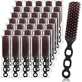 MAGDIY 36 Pack Hair Brushes Bulk for Women, Homeless Supplies Bulk, Travel Detangling Disposable Hair Brush Set, Individually Wrapped Hairbrushes Supplies for Hotel Charity Shelter Church (Black)