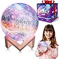 Mind-Glowing Galaxy Moon Lamp with Multi Colors, Touch/Remote, Wood Stand - Teen Girl Room Decor, Trendy Stuff - Birthday Gift for 6-12 Year Old Teenage Girl - Cool Night Light for Kids (5.9 inch)