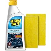 Cerama Bryte Combo Kit Pads &amp; Removes Tough Stains Cooktop and Stove Top Cleaner for Glass - Ceramic Surfaces, 10 Ounces