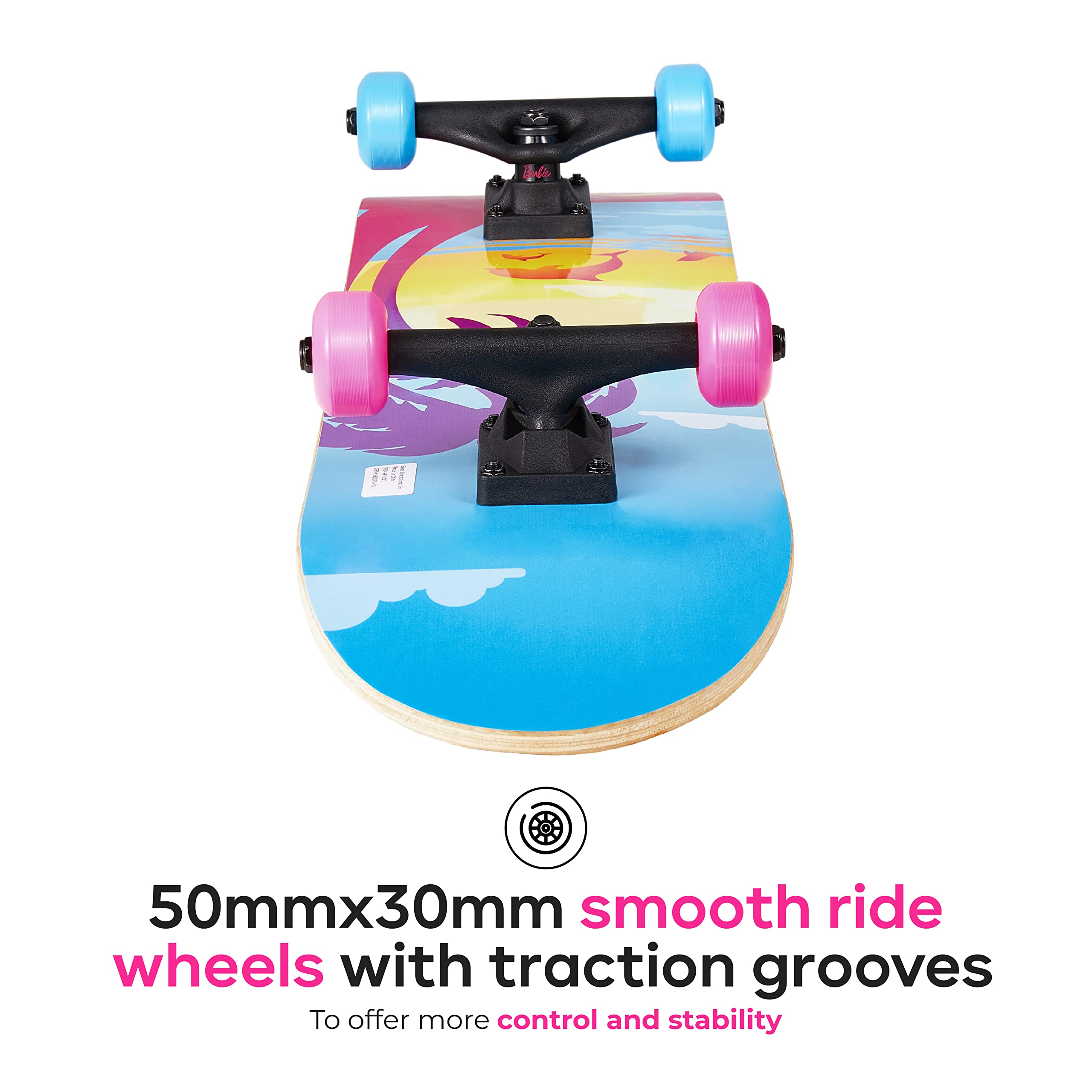 Skateboard with Printed Graphic Grip Tape - Great for Kids and Teens, Cruiser Skateboard with ABEC 5 Bearings, Durable Deck, Smooth Wheels