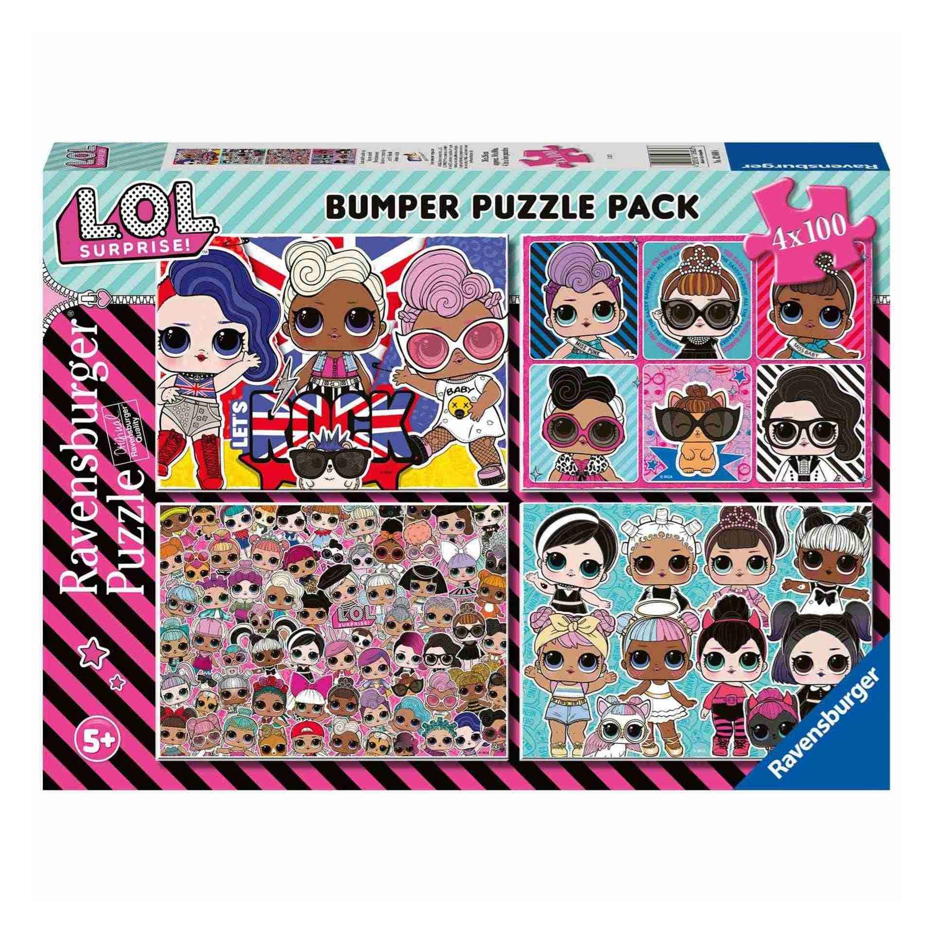 Ravensburger L.O.L. 12880 4 x 100 Bumper Pack, Multicoloured,