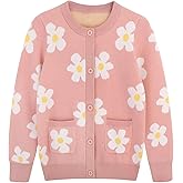 Girls Cardigan Long Sleeve Button Down Sweater Toddler Kids Knit School Uniforms Sweaters with Pockets 3-14 Years