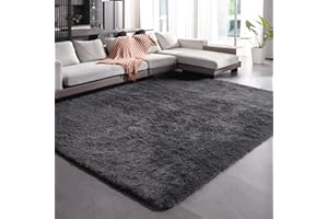 Fyoulimt 8x10 Area Rugs for Bedrooms, Fluffy Rugs for Living Room Decor, Ultra Soft Anti Slip Shag Fuzzy Carpets，Washable Lar