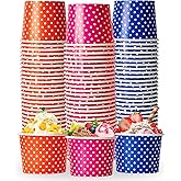 Lawei 100 Pack Ice Crea Cups, 8 Oz Disposable Paper Ice Crea Sundae - View #4