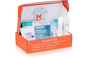 Lactation Lab Breast Milk Nutritional Analysis Kit - Standard: Tests for Calories, Carbohydrates, Protein, Fat, Calcium, Iron, Vitamins A, C and B-12.