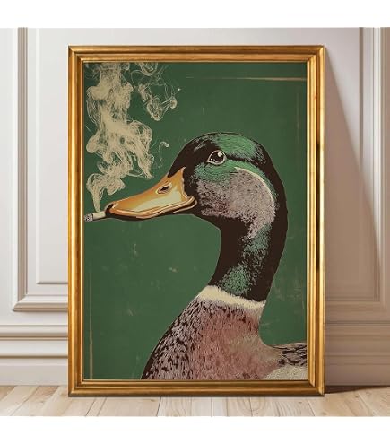 Amazon.com: Vintage Trout Smoking Cigarette Retro Whimsical Wall Art Canvas  Print