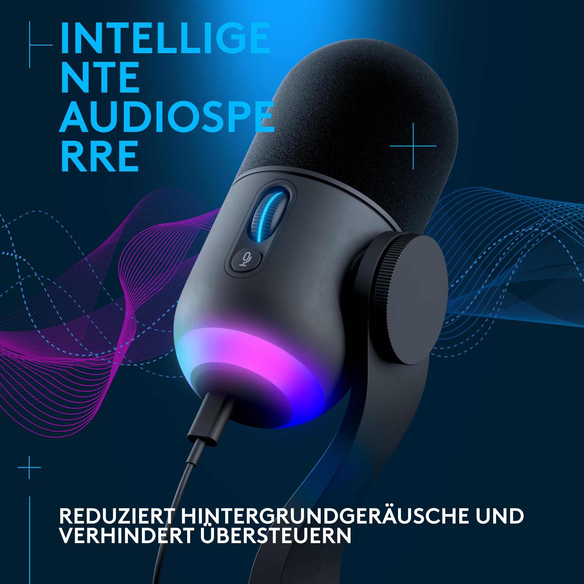 Logitech G Yeticaster GX Dynamic Supercardioid Gaming-Mikrofon mit Schwenkarm, RGB-Beleuchtung und LIGHTSYNC, USB-Mikrofon im Broadcast-Stil für PC und Mac, für Aufnahmen und Streaming - Schwarz 4