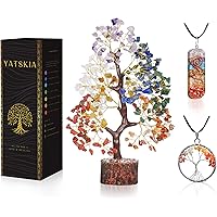 YATSKIA Seven Chakra Tree of Life - Crystal Tree for Positive Energy - Tree of Life Decor - Feng Shui Decor - Spiritual Gifts