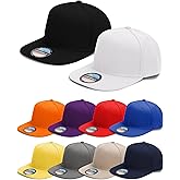 PJPSAA 10 Pack Blank Snapback Hats for Men Flat Brim Hats Baseball Caps Bulk