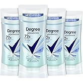 Degree Advanced Antiperspirant Deodorant 4 count 72-Hour Sweat & Odor Protection Shower Clean Antiperspirant for Women with M