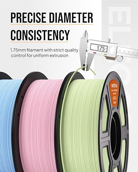 ELEGOO MATTE PLA FILAMENT 1.75MM BUNDLE 4KG, 3D PRINTER FILAMENT HIGH PRECISION, 4PCS 1KG SPOOL (2.2LBS) FITS FOR MOST FDM 3D PRINTERS BLACK/WHITE/RUBY RED/NAVY BLUE