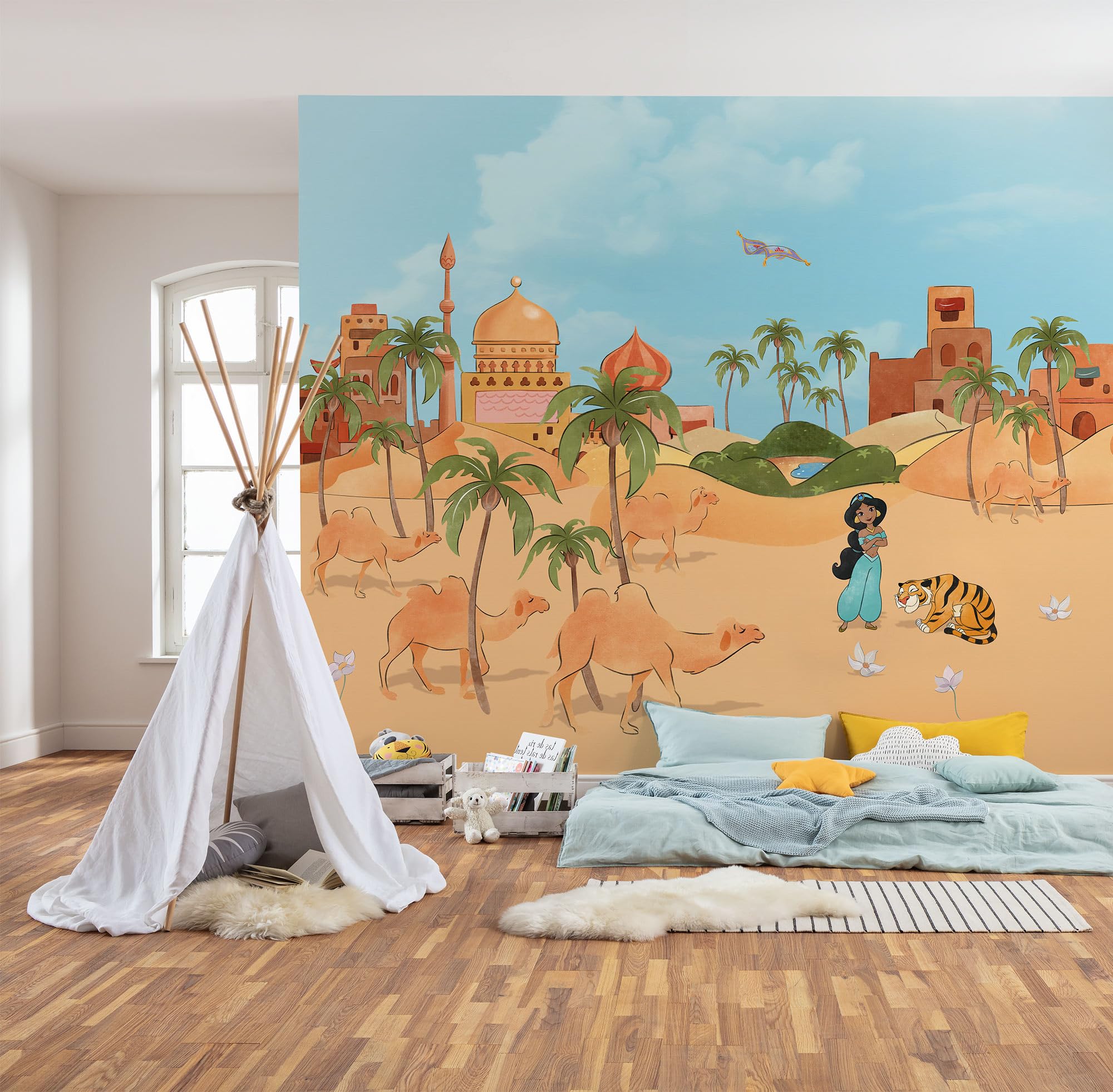 Komar Disney Non-Woven Photo Wallpaper - Make a Wish Jasmine - Size 300 x 250 cm - Children's Wallpaper