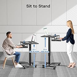 BONTEC Mobile Standing Desk with Keyboard