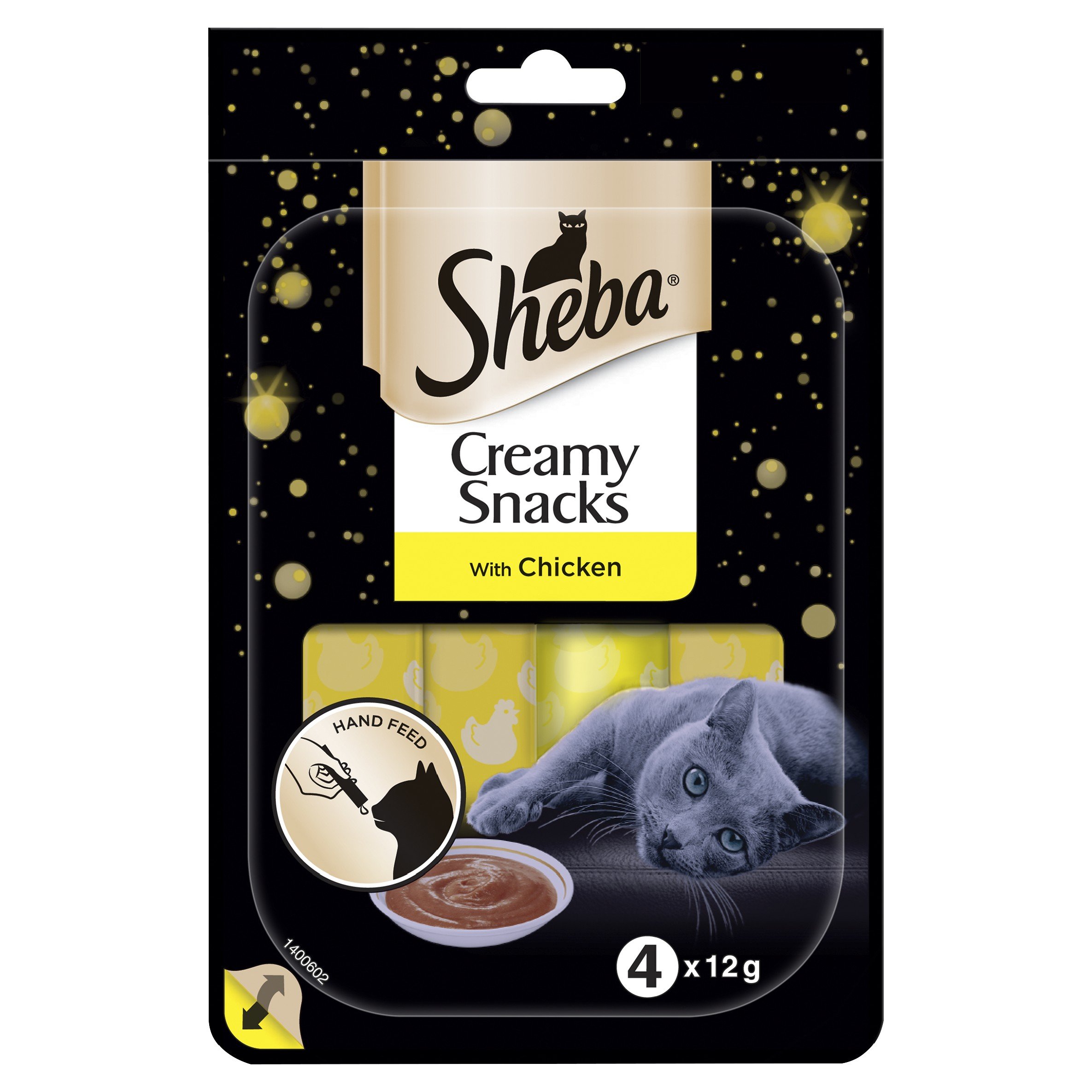 SHEBA Crème Snacks Chicken Cat Treats, 4 x 12 g