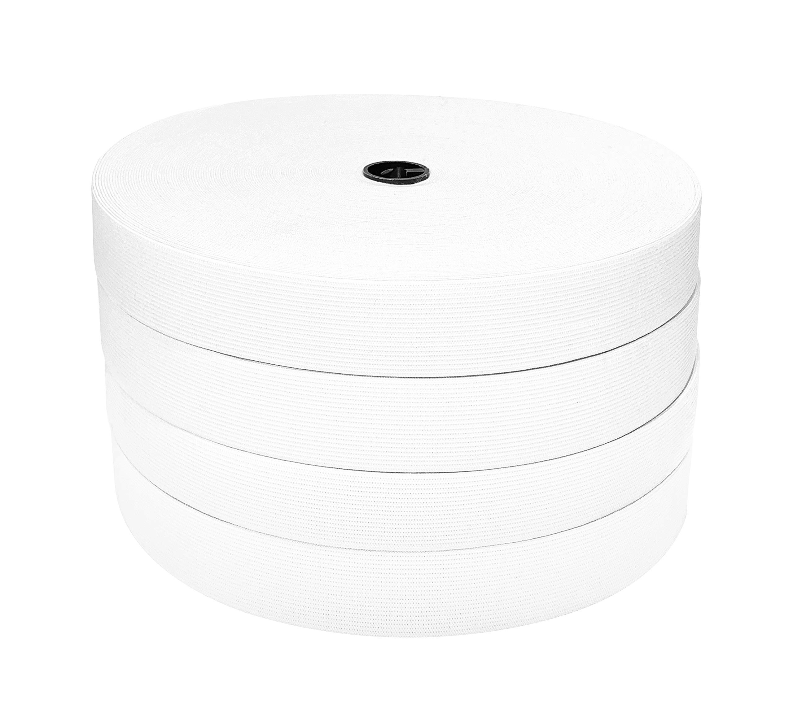 JYC CREATIVE 40 Meters of White Sewing Elastic Rubber, 25mm Width, Polyester, 1 Count