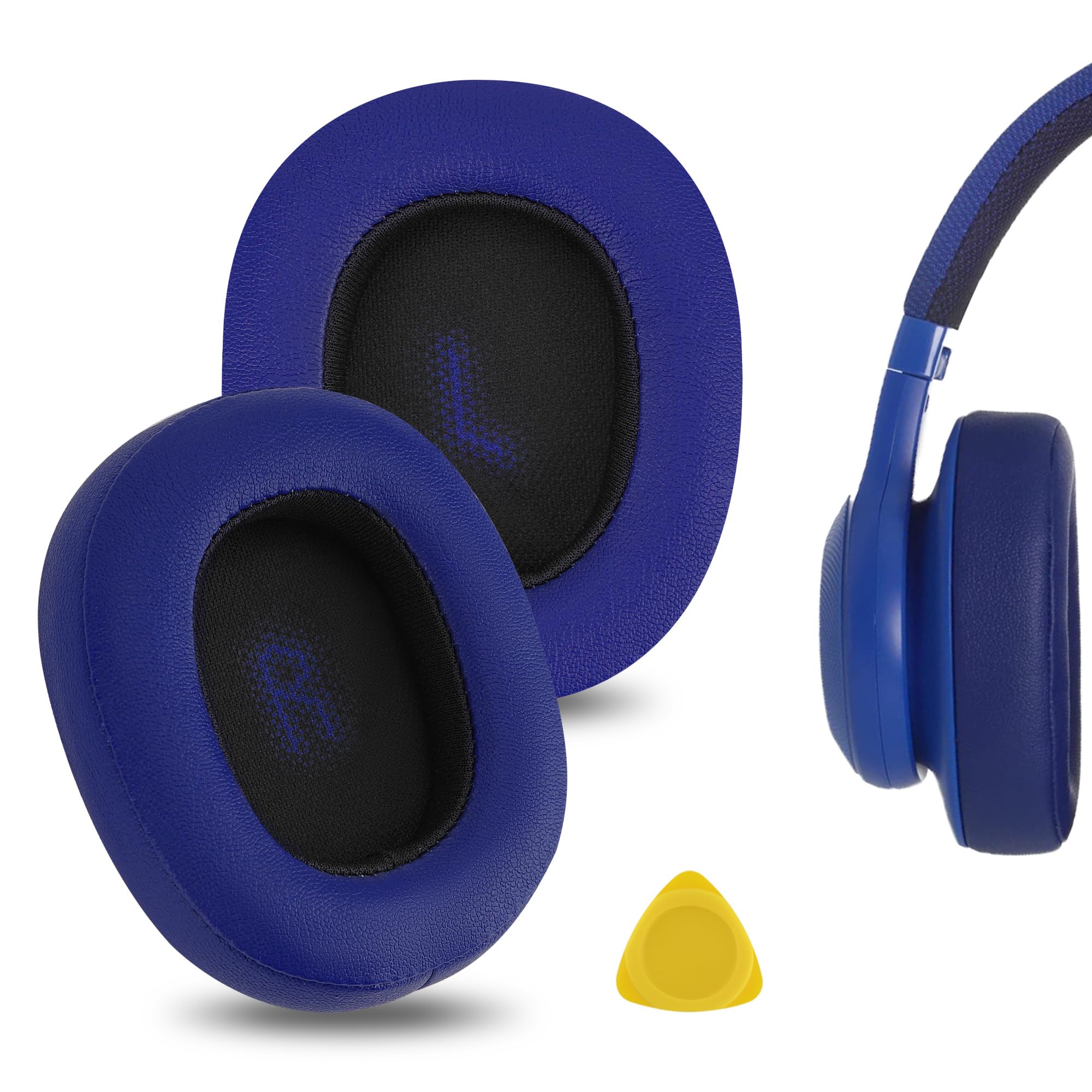 Geekria Replacement Ear Pads Compatible with JBL E55BT Headphones Ear Cushions, Repair Parts (Blue)
