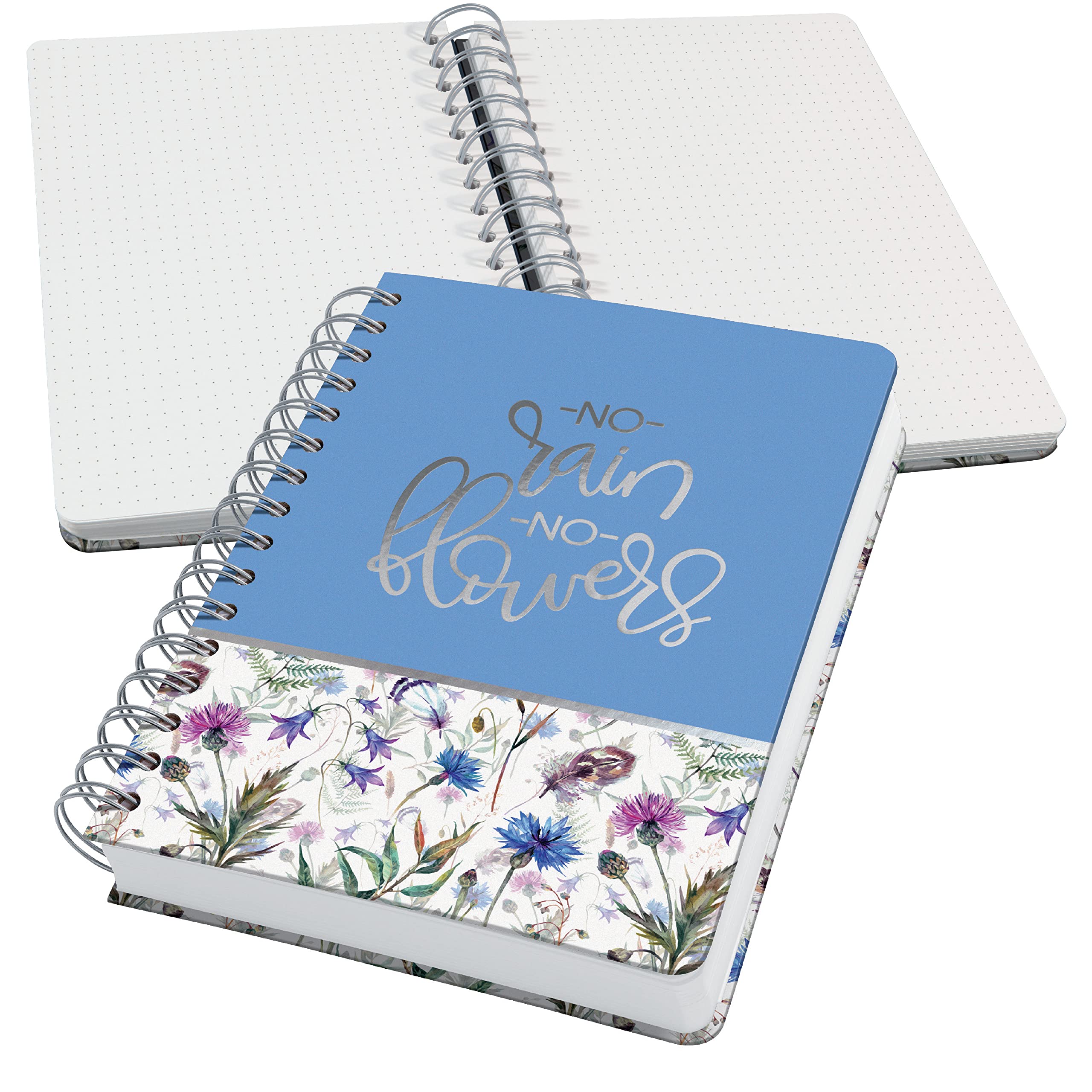 SIGEL JN619 Jolie Spiral notebook, Misty Meadows, dotted (dot grid), 120 gsm, 16,8 x 21,5 cm, hardcover, 240 pages, violet, Blue, Green