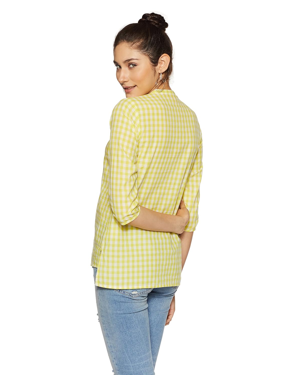 styleville.in women's checkered regular fit top